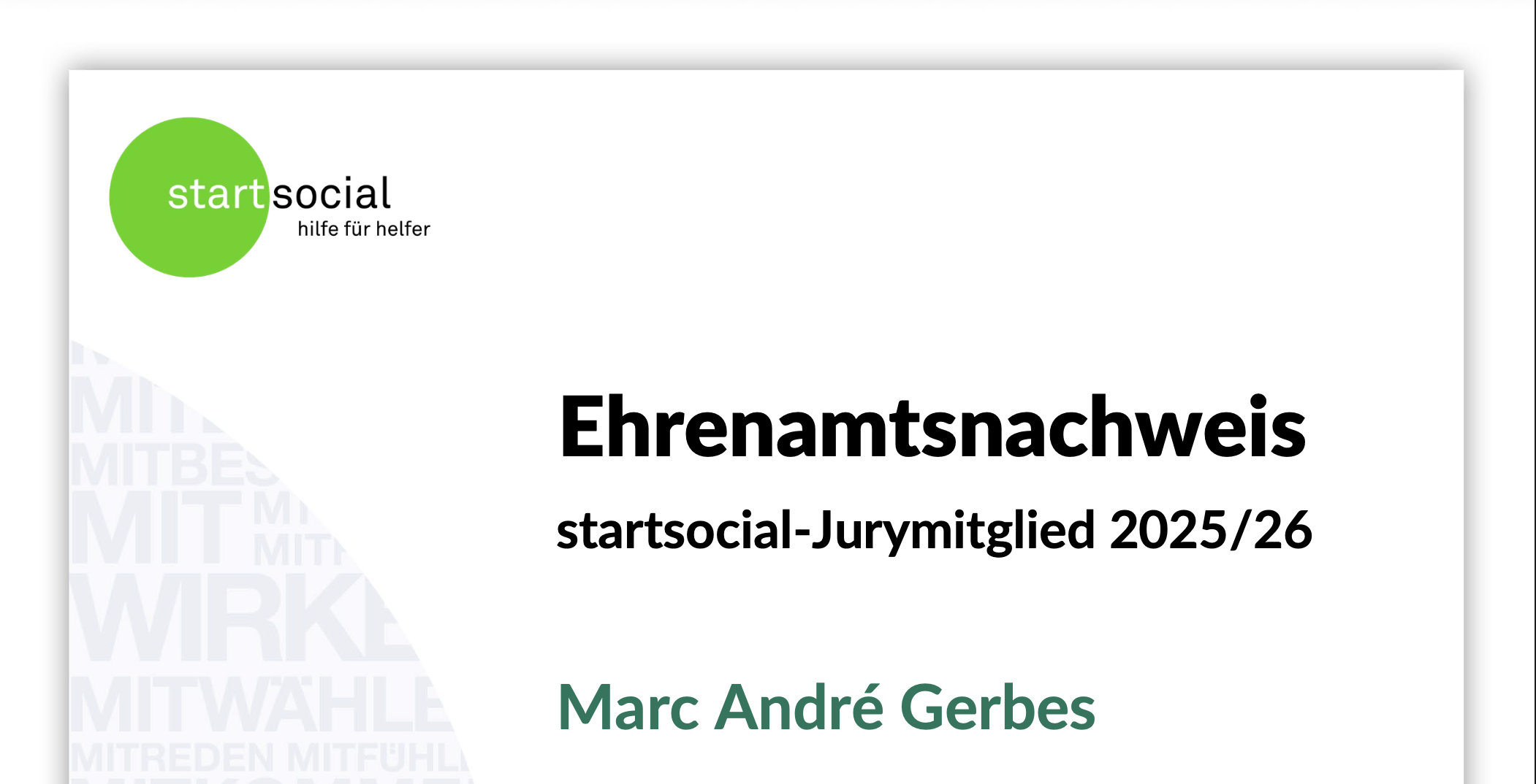 Juror bei startsocial e.V. – Warum bürgerschaftliches Engagement professionelle Begleitung verdient