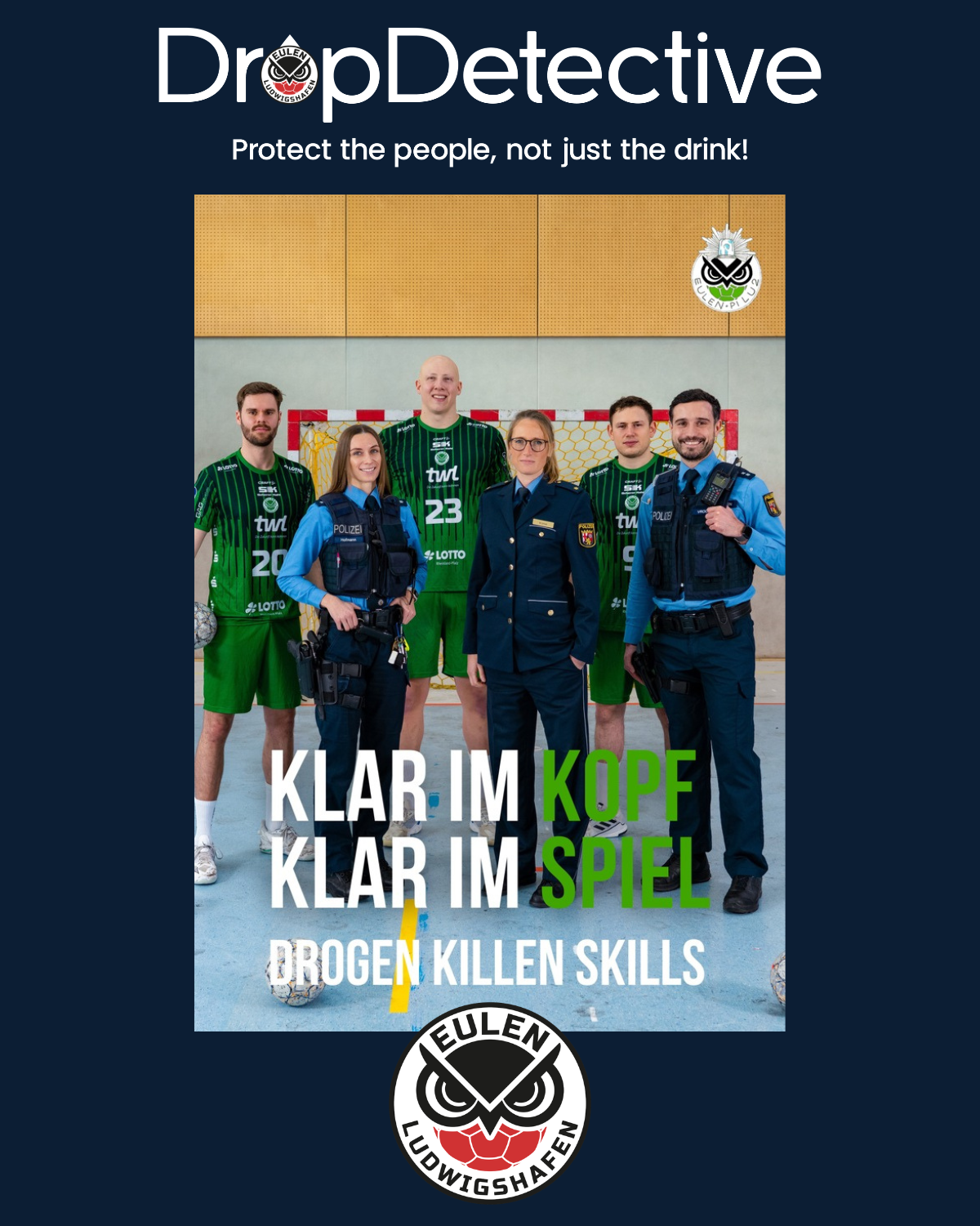 „Klar im Kopf – Klar im Spiel“: DropDetective als Kooperationspartner beim Aktionstag der Eulen Ludwigshafen